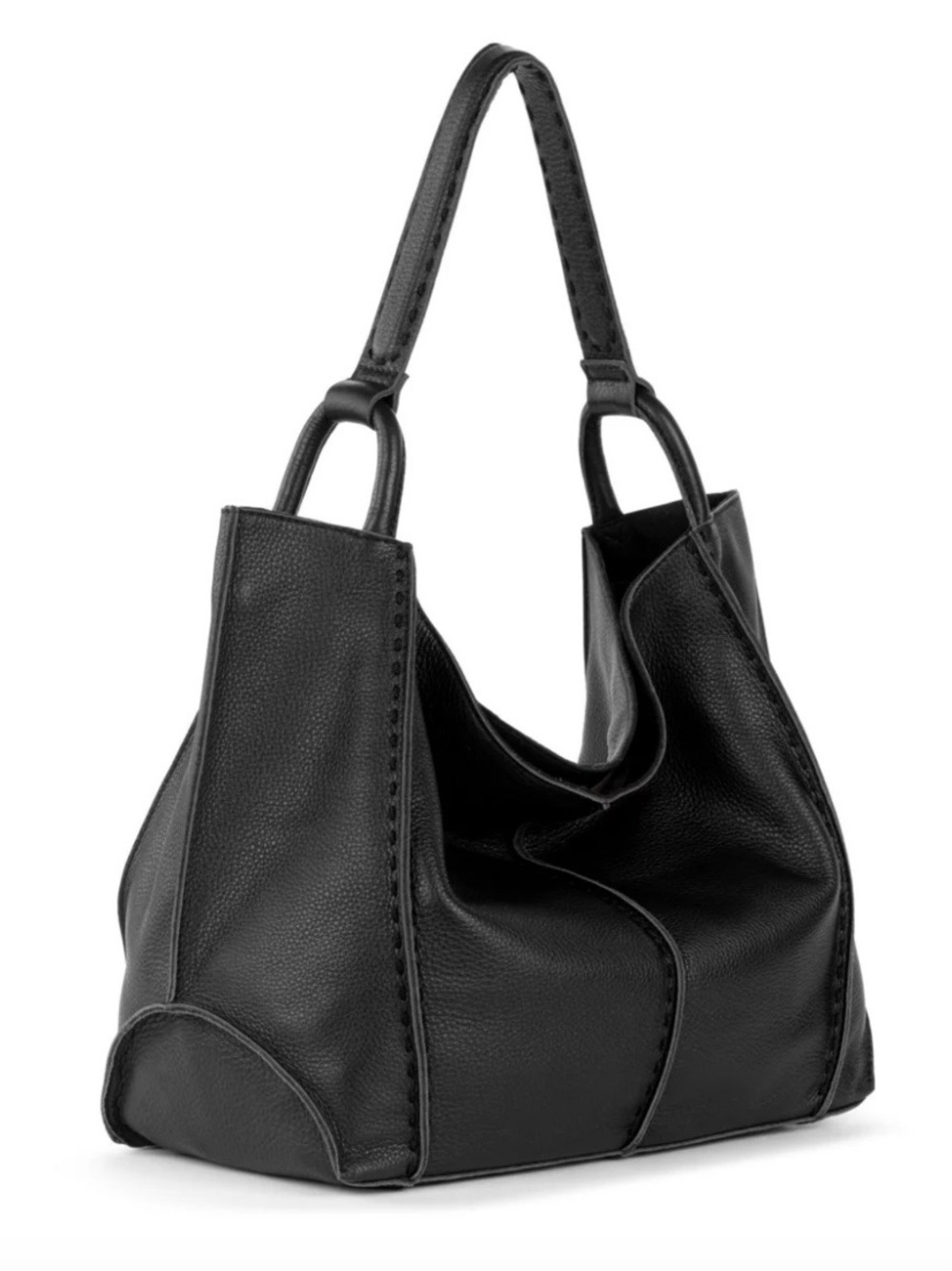 Black 100% leather tote